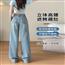 遮肉牛仔裤女宽松阔腿直筒春夏季浅蓝色薄款2025新款高腰拖地裤子
