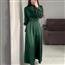 绿色秋冬季新款大气连衣裙优雅大方