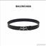 BALENCIAGA巴黎世家BB男士金属品牌标识牛皮革腰带