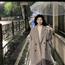 画澈大衣女2024秋冬新款韩版气质小香风百搭中长款小个子呢子风衣外套 驼色 XS【建议105斤以下】