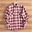 红色长袖系扣格纹衬衫
