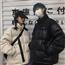 潮流ins韩版复古百搭立领棉衣外套pu皮加厚棉服男 