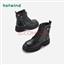 热风马丁靴女2021年冬季新款商场同款黑色厚底潮流短靴女 01黑色 37 