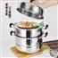 章丘铁锅多层蒸锅不锈钢2 3 双三层加厚