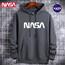 NASA联名连帽卫衣男加绒秋冬装棉服内穿搭套头深灰色潮上衣袋鼠兜