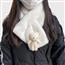 小熊围巾韩版冬季新款加厚保暖可爱卡通少女百搭交叉白色毛绒围脖