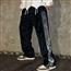 侧条拼接丝绒四叶草烫钻休闲长裤track pant