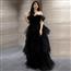 黑色晚礼服裙轻奢小众法式蓬蓬裙主持人女秋声乐艺考成人礼高级感