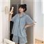 条纹睡衣套装女夏薄款短袖短裤宽松家居服