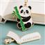 卡通国宝熊猫竹子可爱吊坠金属书签学生奖励文具奖品小学生书页夹