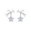 蓝色星星耳钉蝴蝶结耳环轻奢高级感