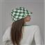 棋盘格渔夫帽小水桶帽女