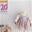 Coco's Shop2020秋季新款小清新女童蕾丝花朵连衣裙泡泡袖纯棉内搭潮