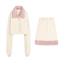 少女感粉色加绒外套半身短裙套装两件套秋冬