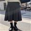 冬天的时髦优雅单品前片定褶毛呢A字裙