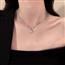 高级感粉色爱心钛钢项链锁骨链粉钻ins小众
