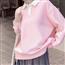 2024新款女士有领粉色卫衣