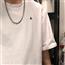 韩国同款复古简约小字母刺绣短袖T恤 21ss男女款 