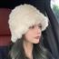 兔毛帽子女秋冬新款加厚毛线帽渔夫帽毛绒护耳