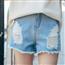 卡农 夏百搭破洞高腰牛仔短裤女学生女装2017夏季新款韩版裤子