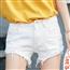 2018新款韩版学生高腰破洞毛边白色牛仔短裤女夏季宽松阔腿热裤子 