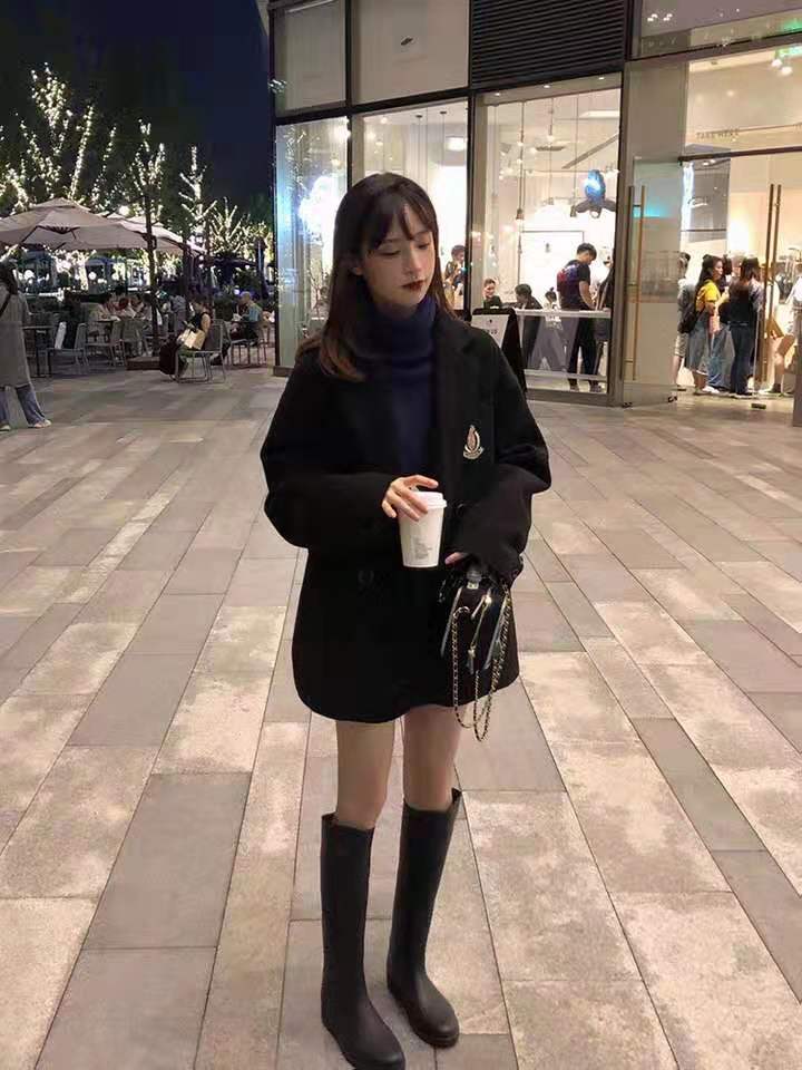 中长款毛呢外套2019秋冬新款