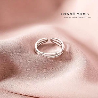 开口可调节时尚个性简约市值戒女纯银