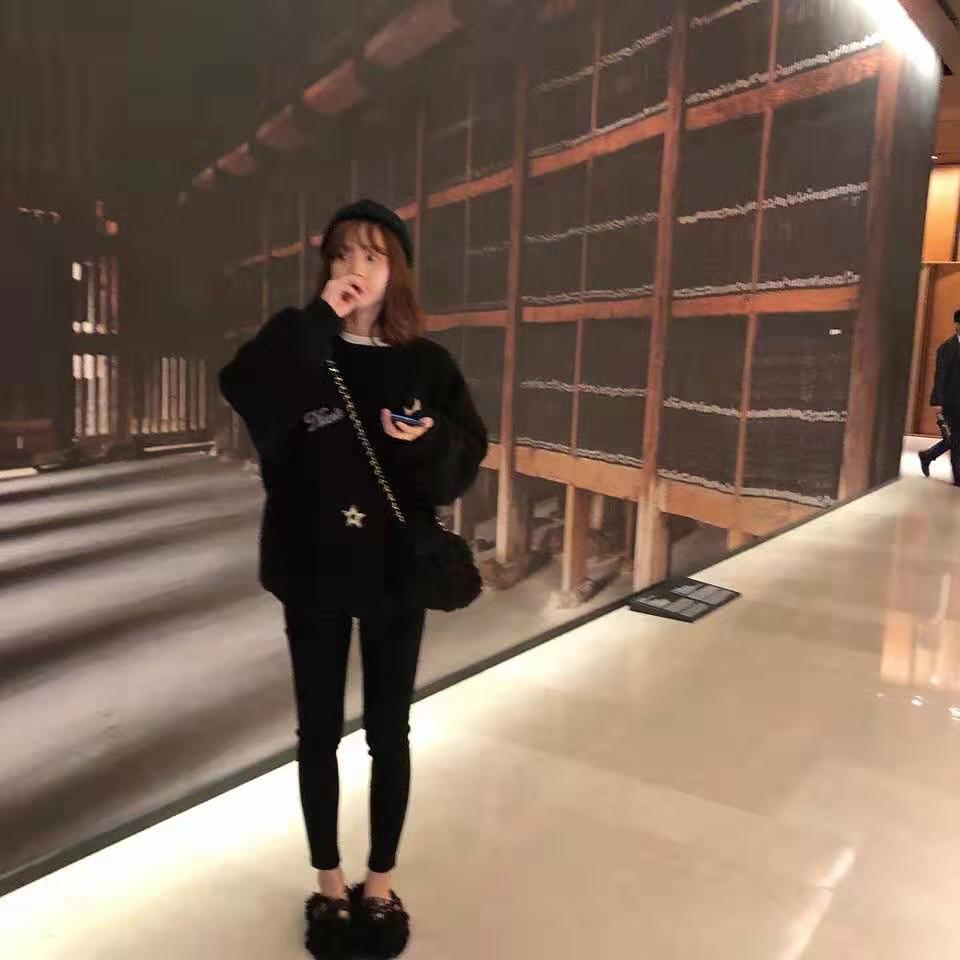 加绒小脚裤黑色显瘦2019秋冬新款