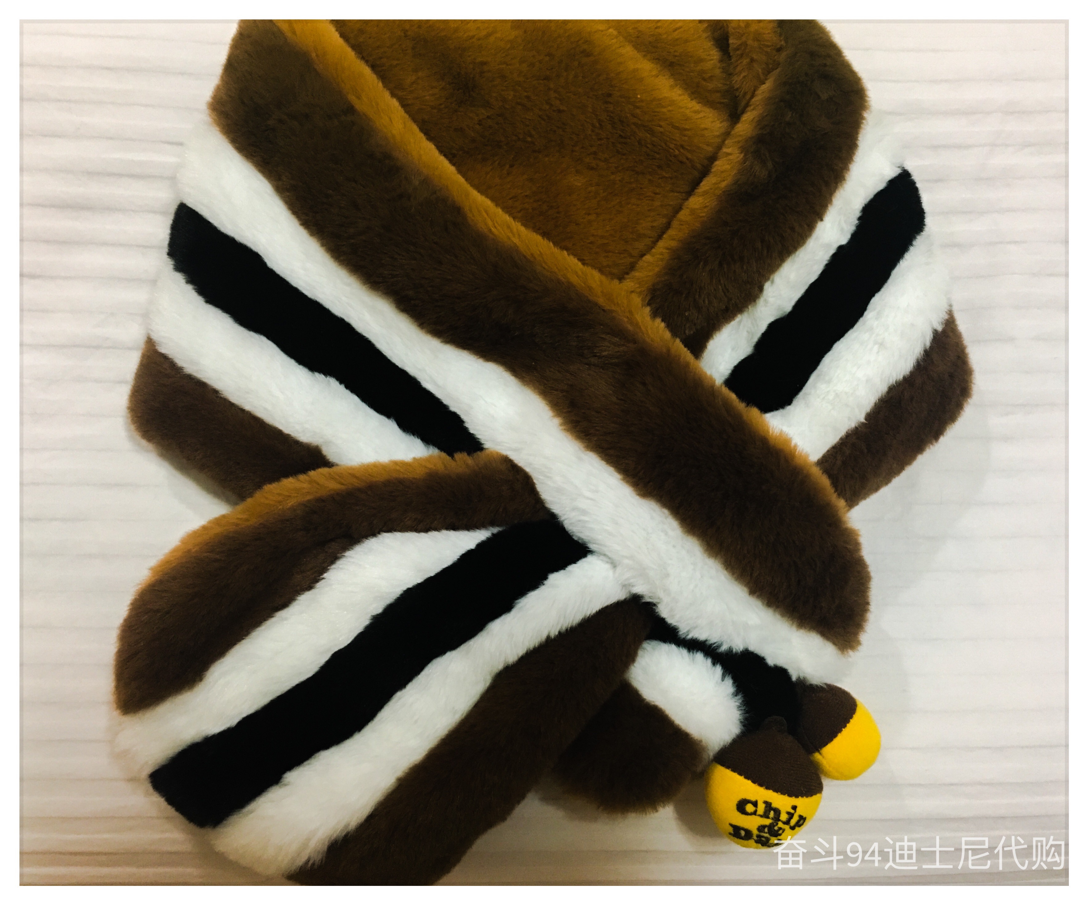 迪士尼时尚卡通奇奇蒂蒂保暖百搭围巾