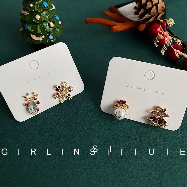 GIRL 圣诞节麋鹿耳钉
