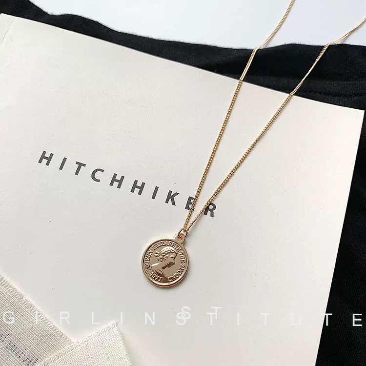 GIRL 复古钱币项链