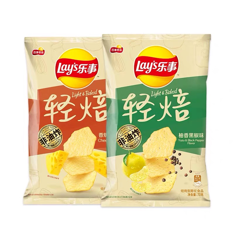乐事薯片轻焙非油炸零食王源代言低卡少油