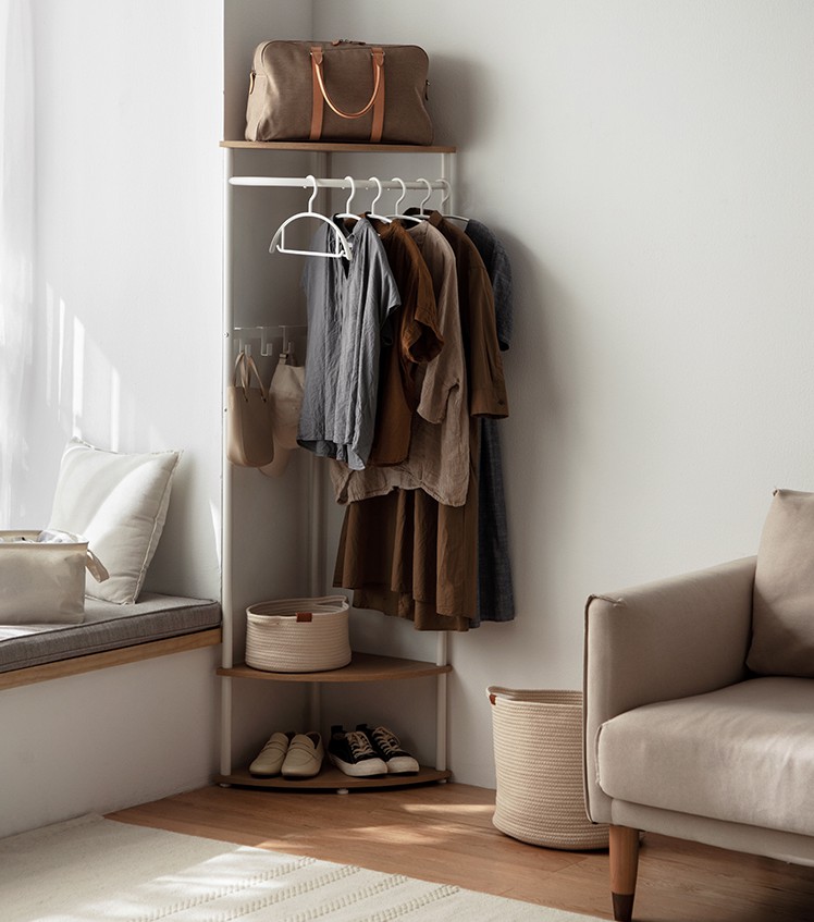 E-life转角落地衣帽架铁艺挂衣架