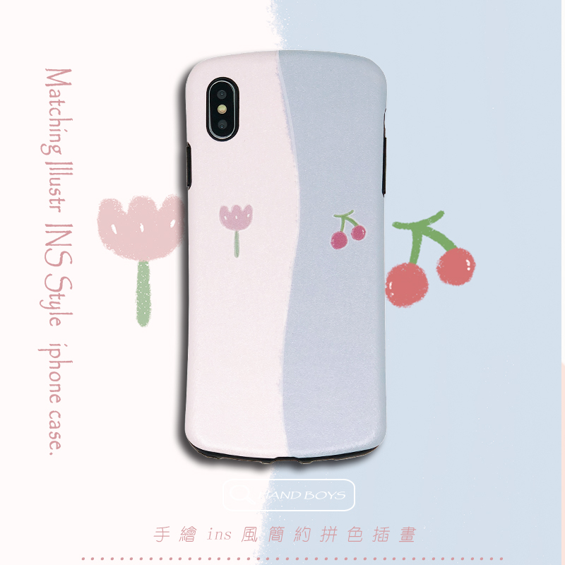 手绘ins风简约拼色插画