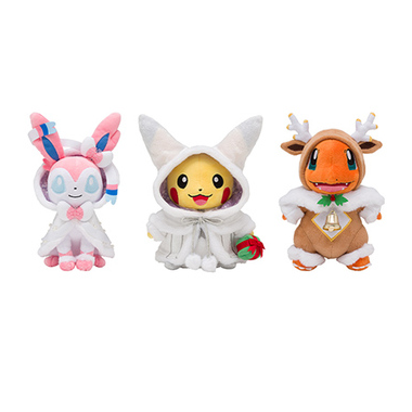 PC精灵宝可梦 2019圣诞节 皮卡丘仙子伊布小火龙 毛绒