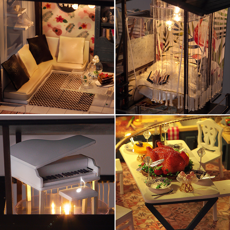 爱屋吉屋-DIY小屋别墅手工制作巴伦西亚房子创意礼物