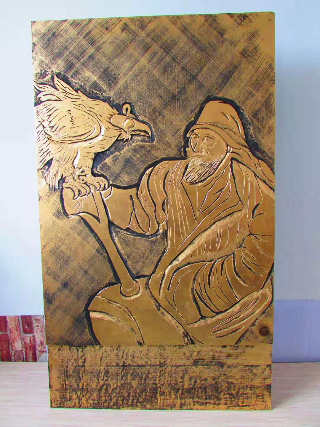 s新疆民族木雕版画